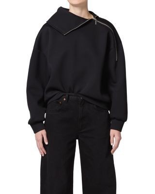 Agolde The Coyle Zip Shoulder Neoprene Sweatshirt
