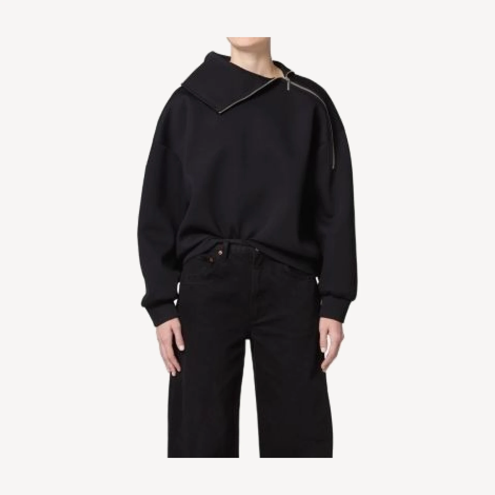 Agolde The Coyle Zip Shoulder Neoprene Sweatshirt