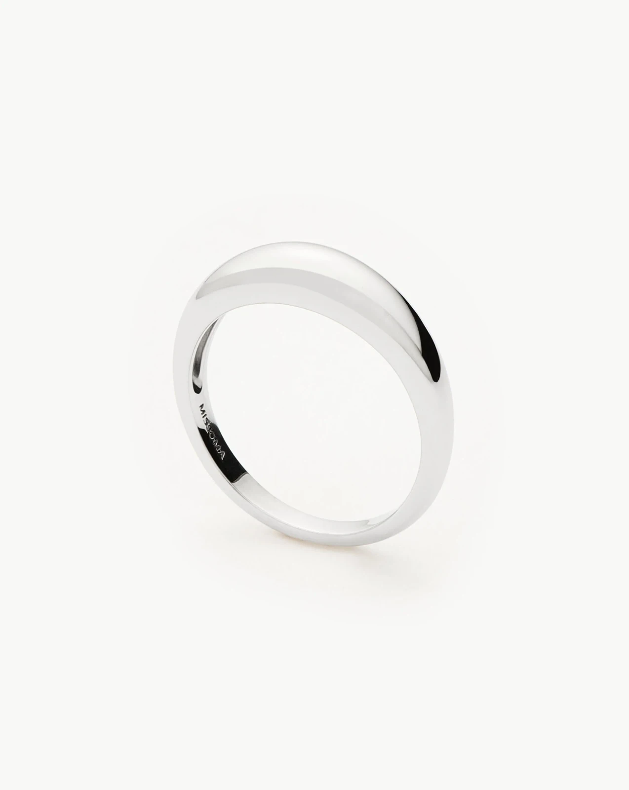 Solid Gold Classic Dome Ring | 9ct Solid White Gold