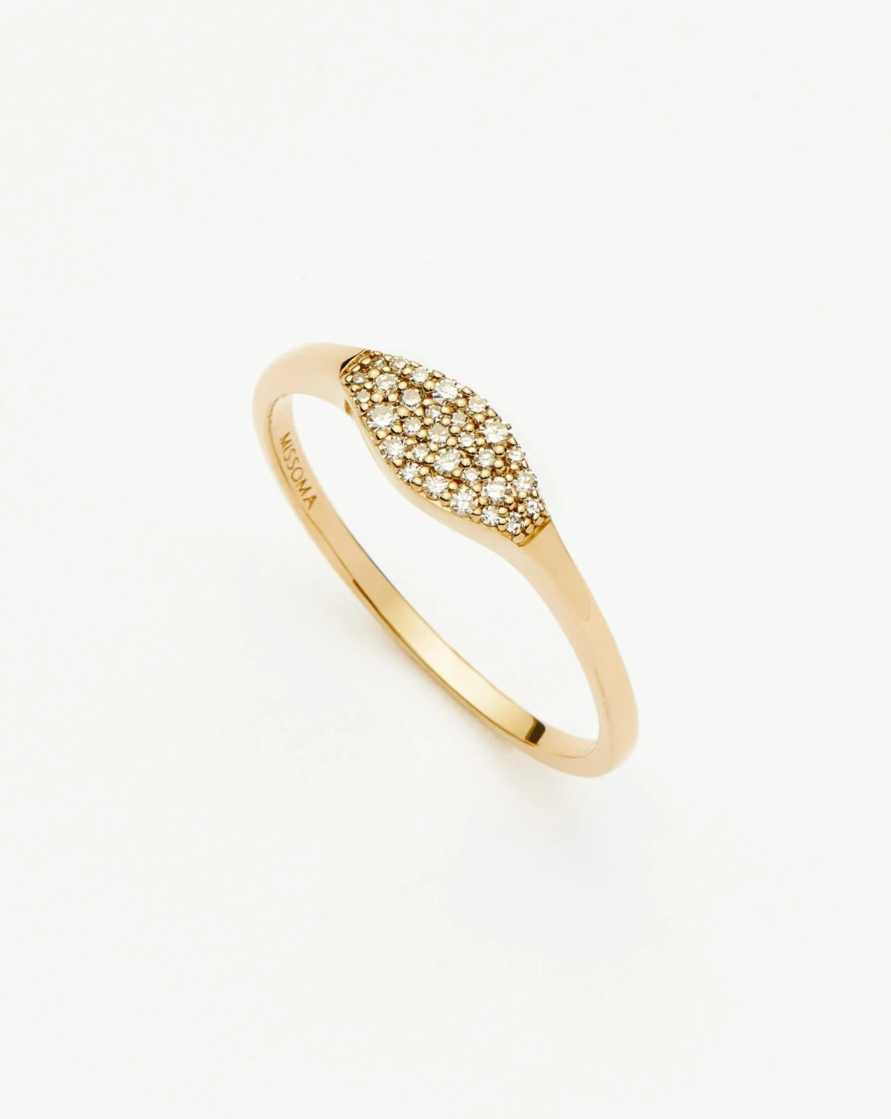 Solid Gold Diamond Signet Ring | 9ct Solid Yellow Gold/Diamond