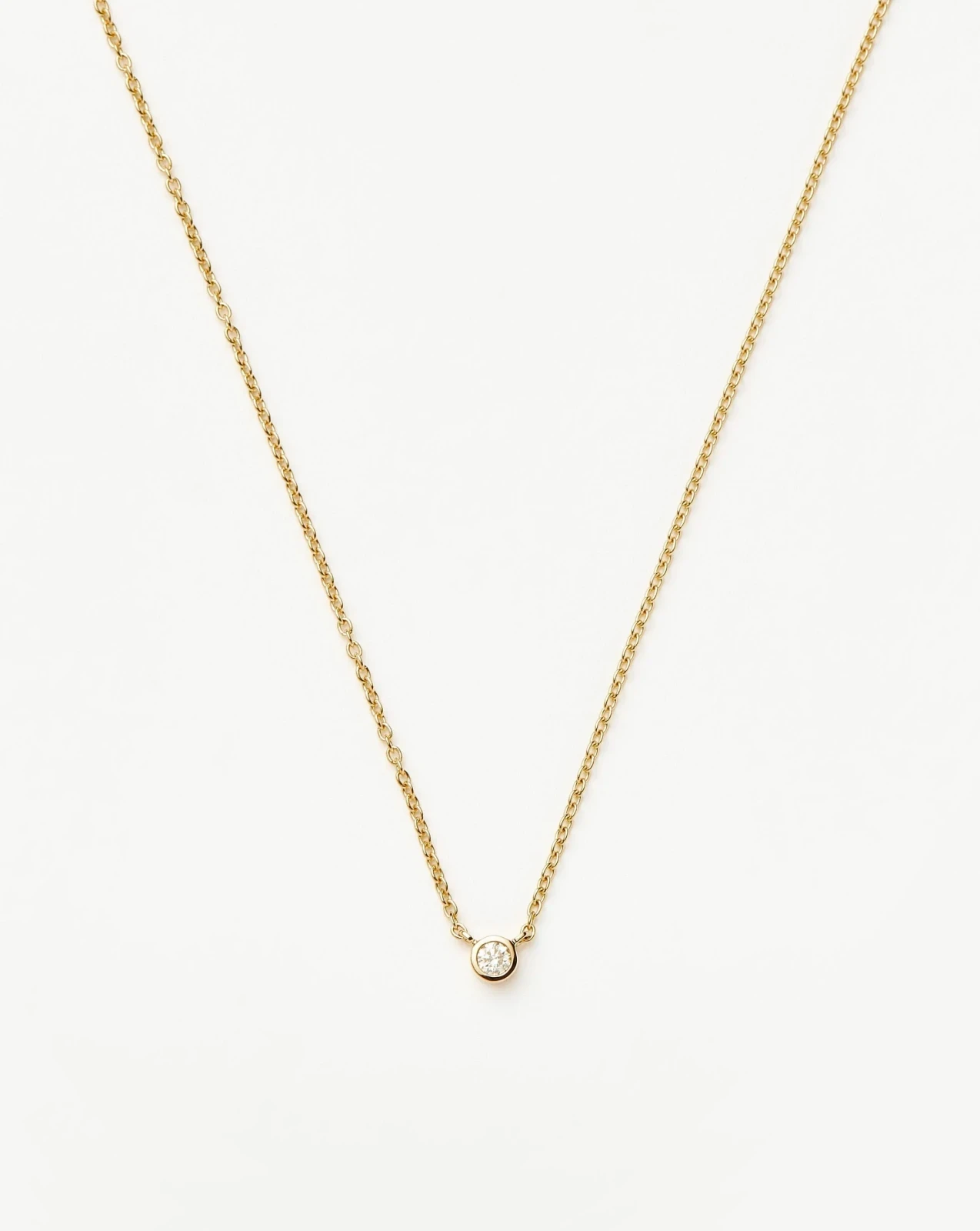 Solid Gold Diamond Solitaire Pendant Necklace | 14ct Solid Gold/Diamond