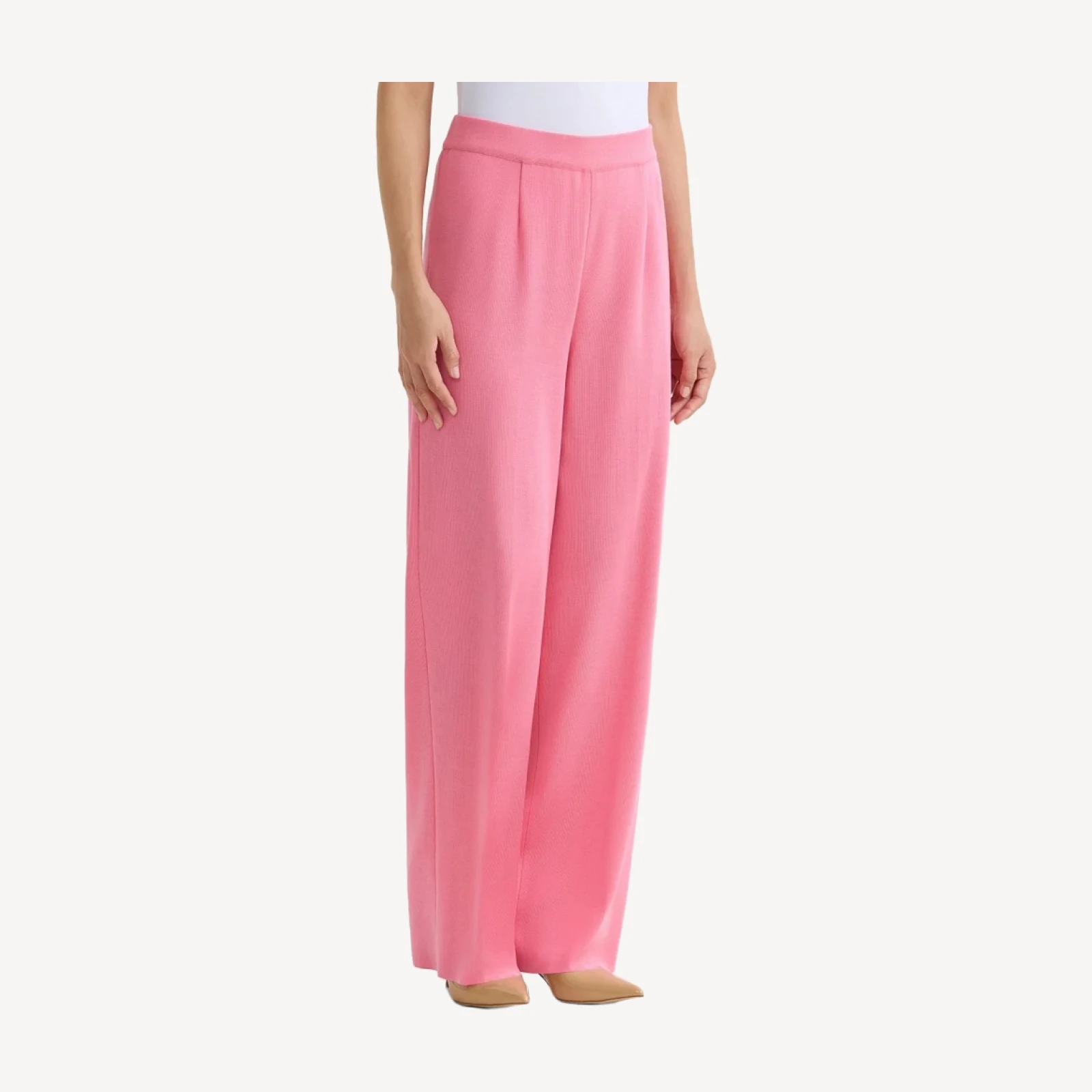 Nancy Wide Leg Mylana Knit Pant, Pink Parfait