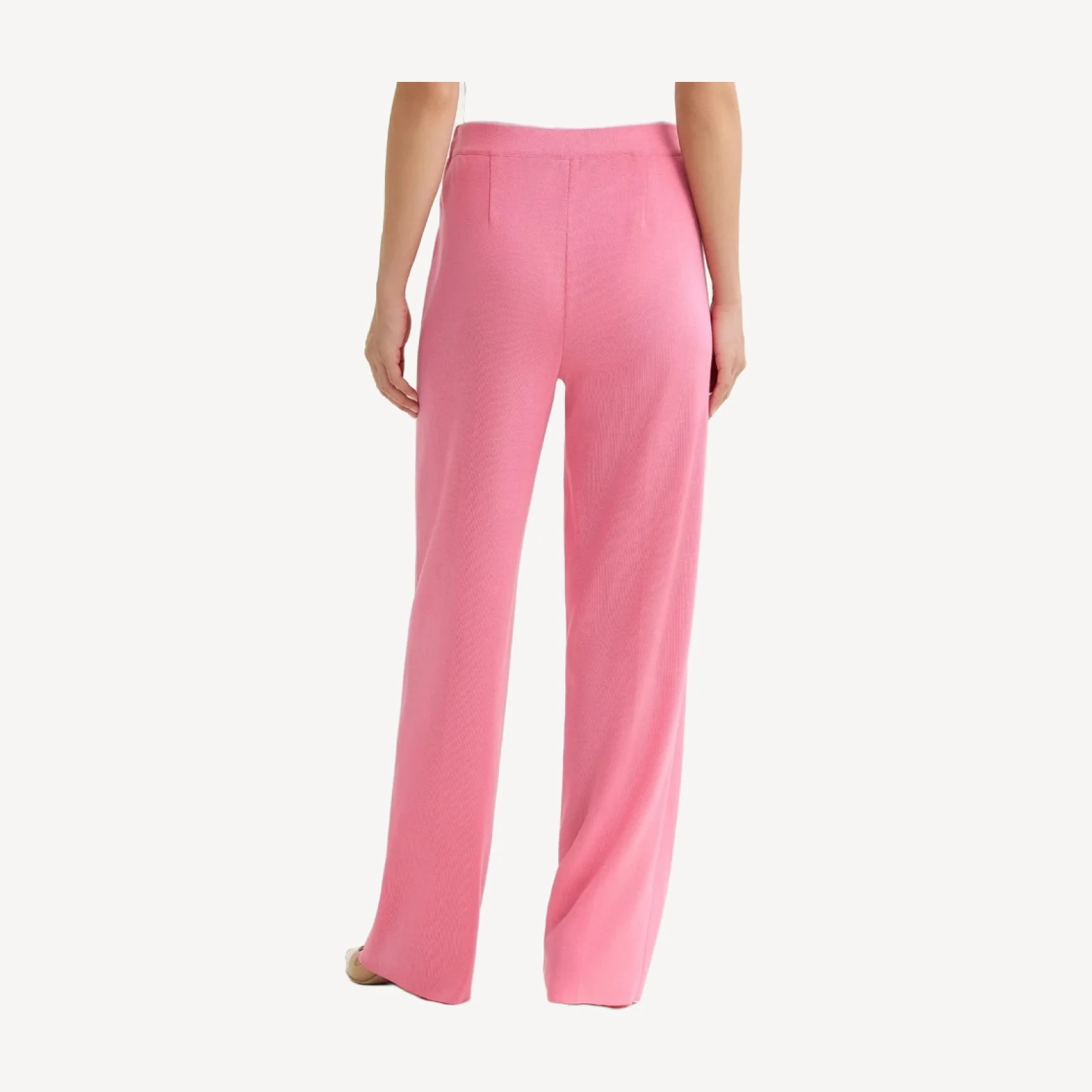 Nancy Wide Leg Mylana Knit Pant, Pink Parfait