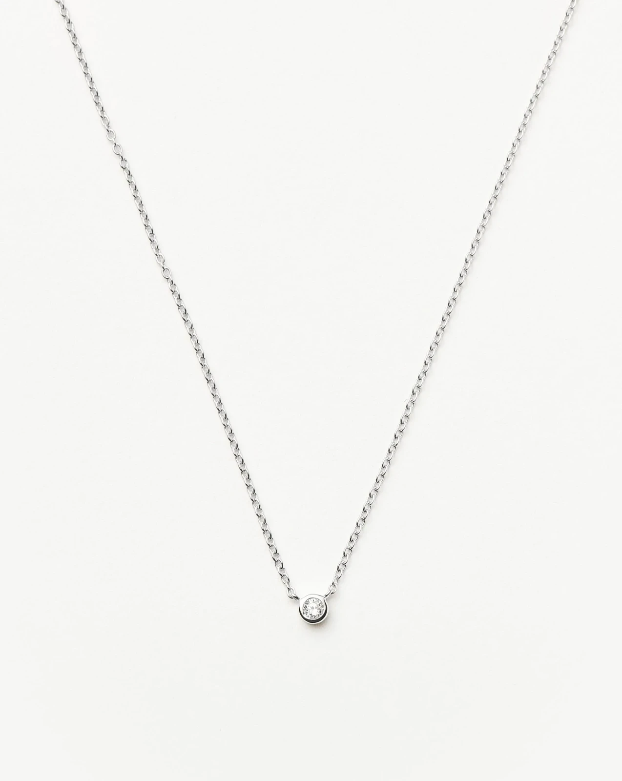 Solid Gold Diamond Solitaire Pendant Necklace | 14ct Solid White Gold/Diamond