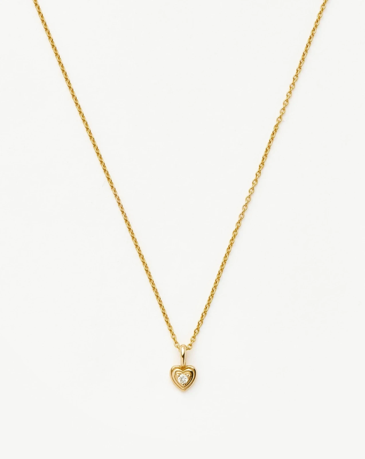 Solid Gold Diamond Heart Mini Pendant Necklace | 14ct solid Gold/Diamond