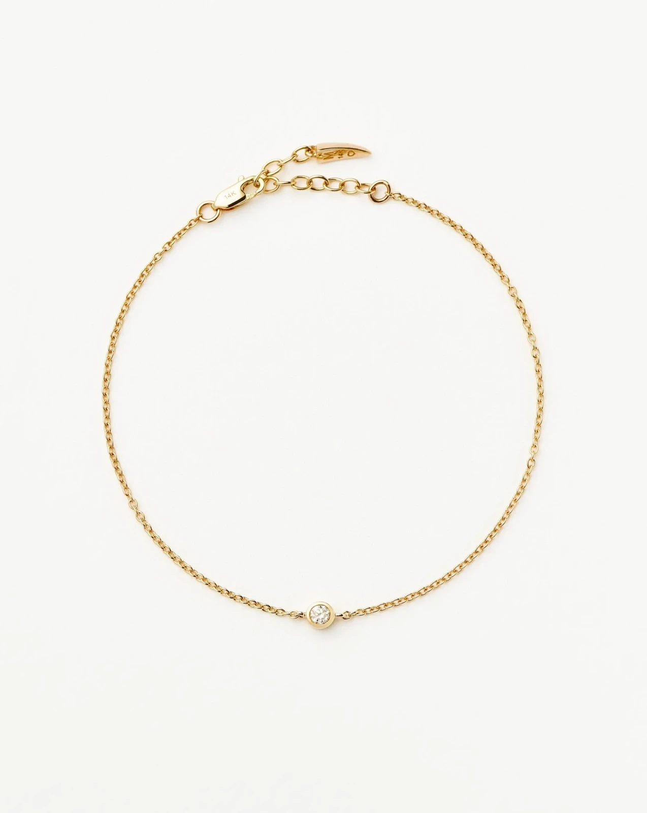 Solid Gold Diamond Solitaire Bracelet | 14ct Solid Gold/Diamond