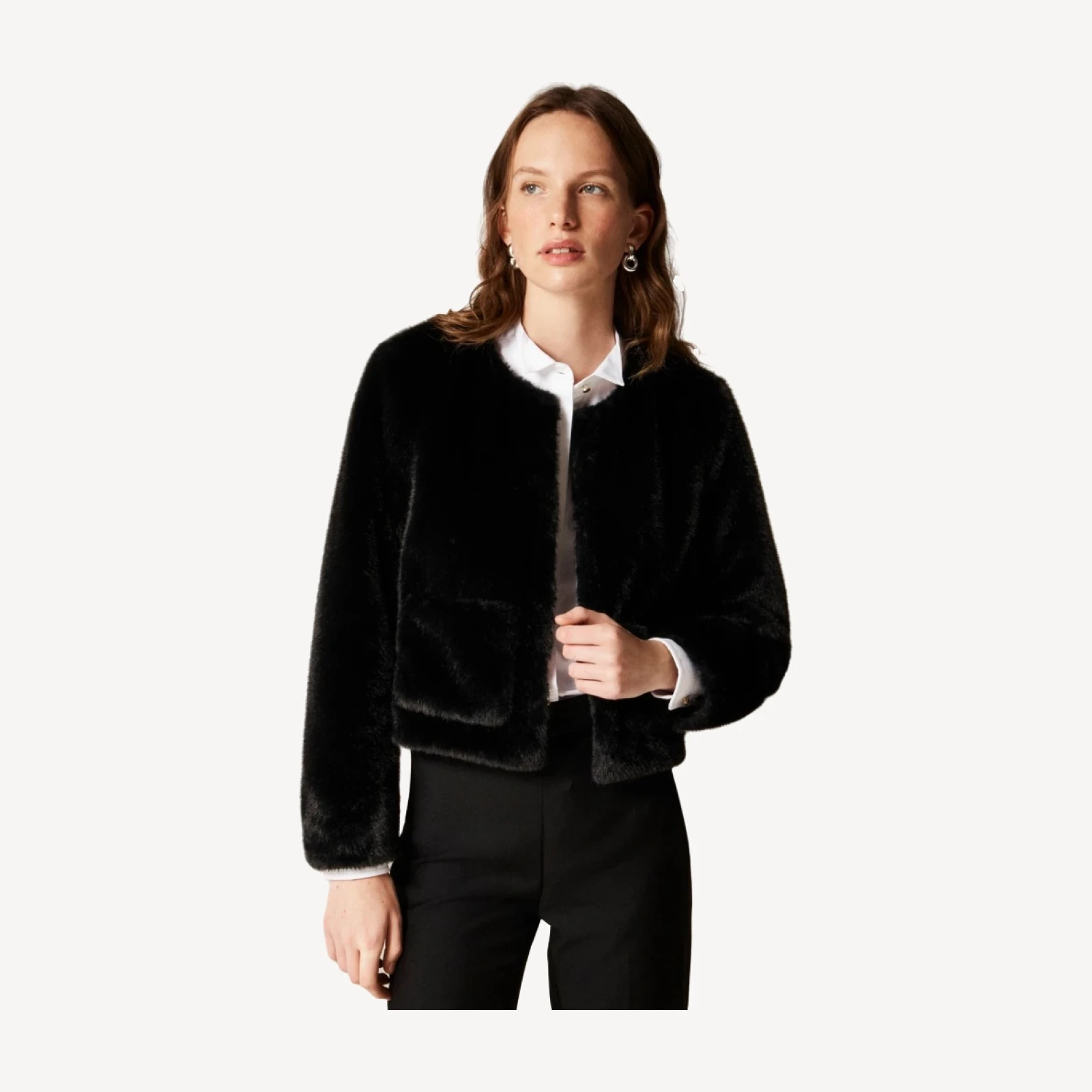 Faux-fur lady jacket