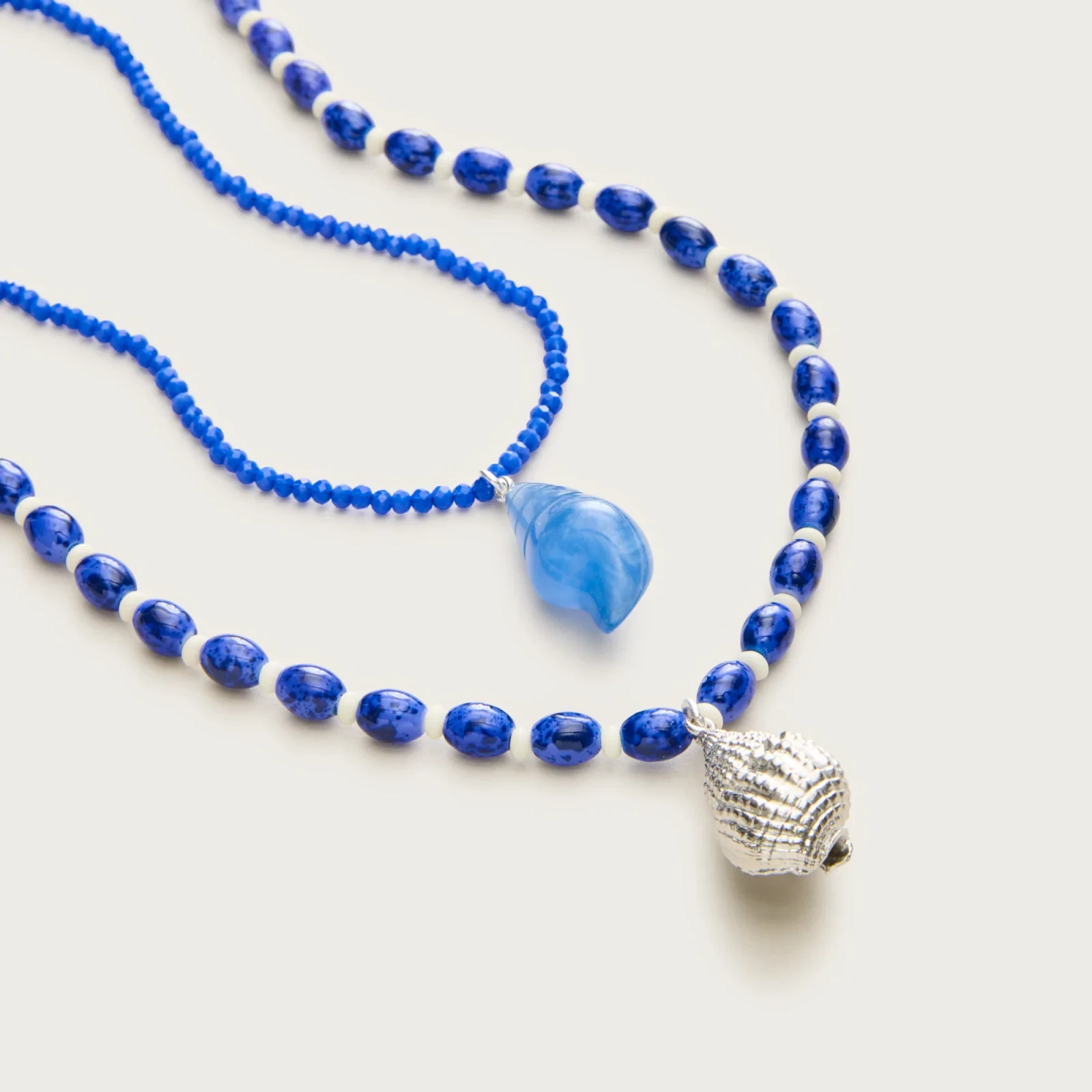 Shell pendant necklaces set-of-two