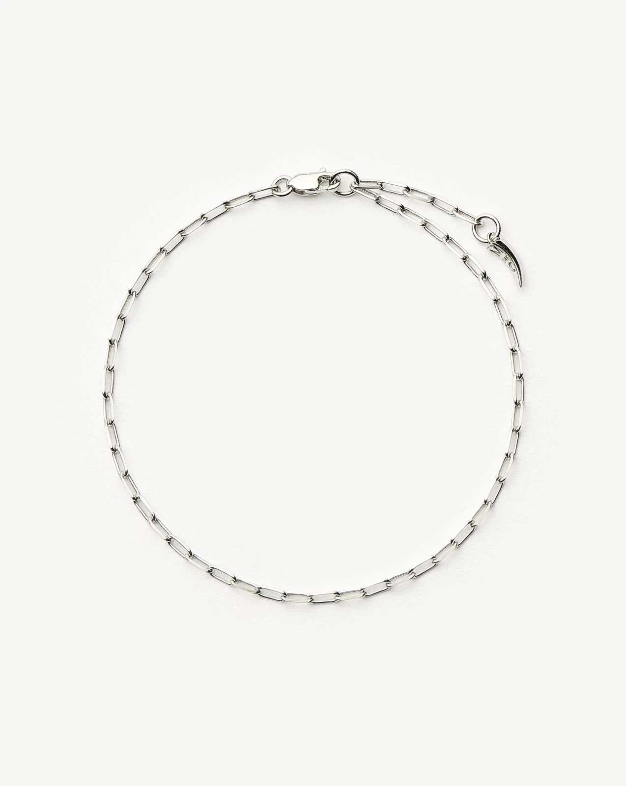 Solid Gold Classic Paperclip Chain Bracelet | 14ct Solid White Gold