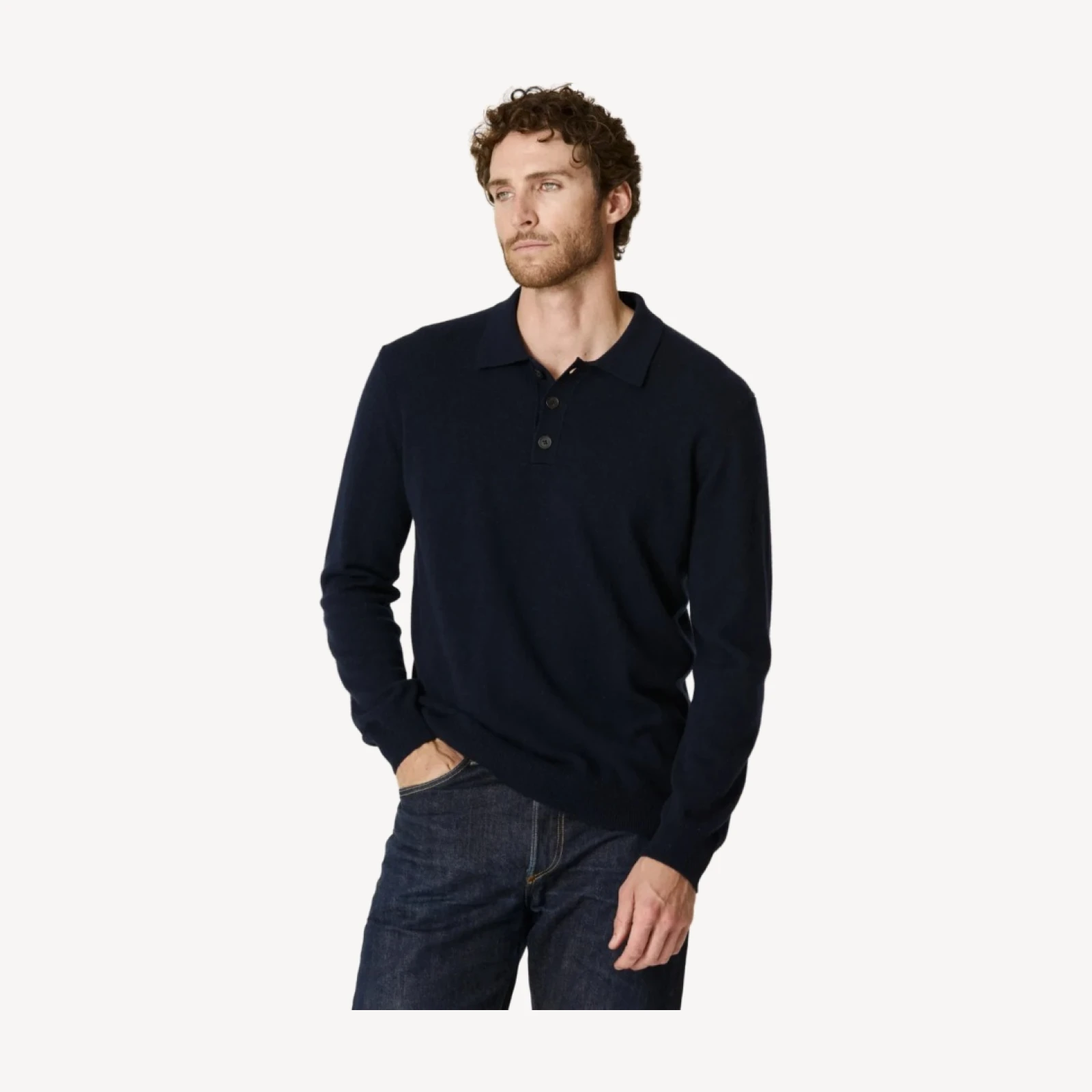ALESSANDRO CASHMERE POLO - INK NAVY
