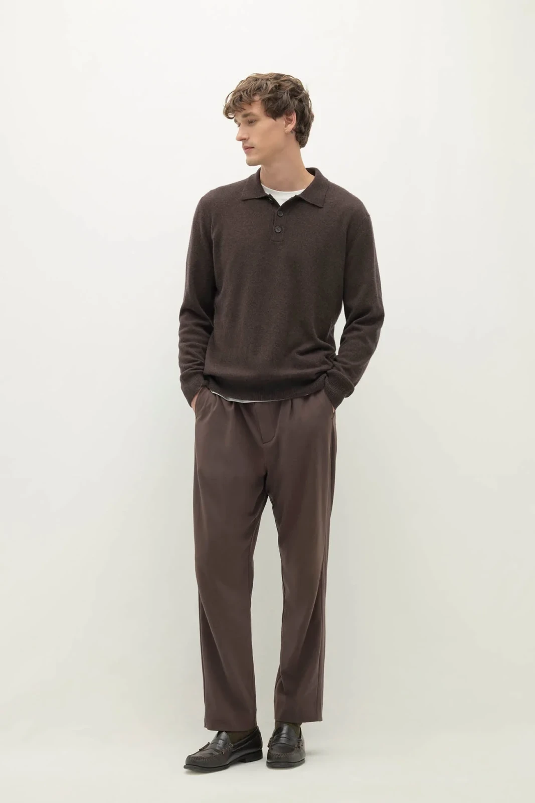 ALESSANDRO CASHMERE POLO - COCOA