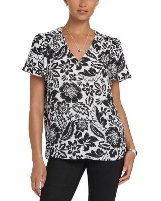 Nydj Flutter Sleeve Pleated Top