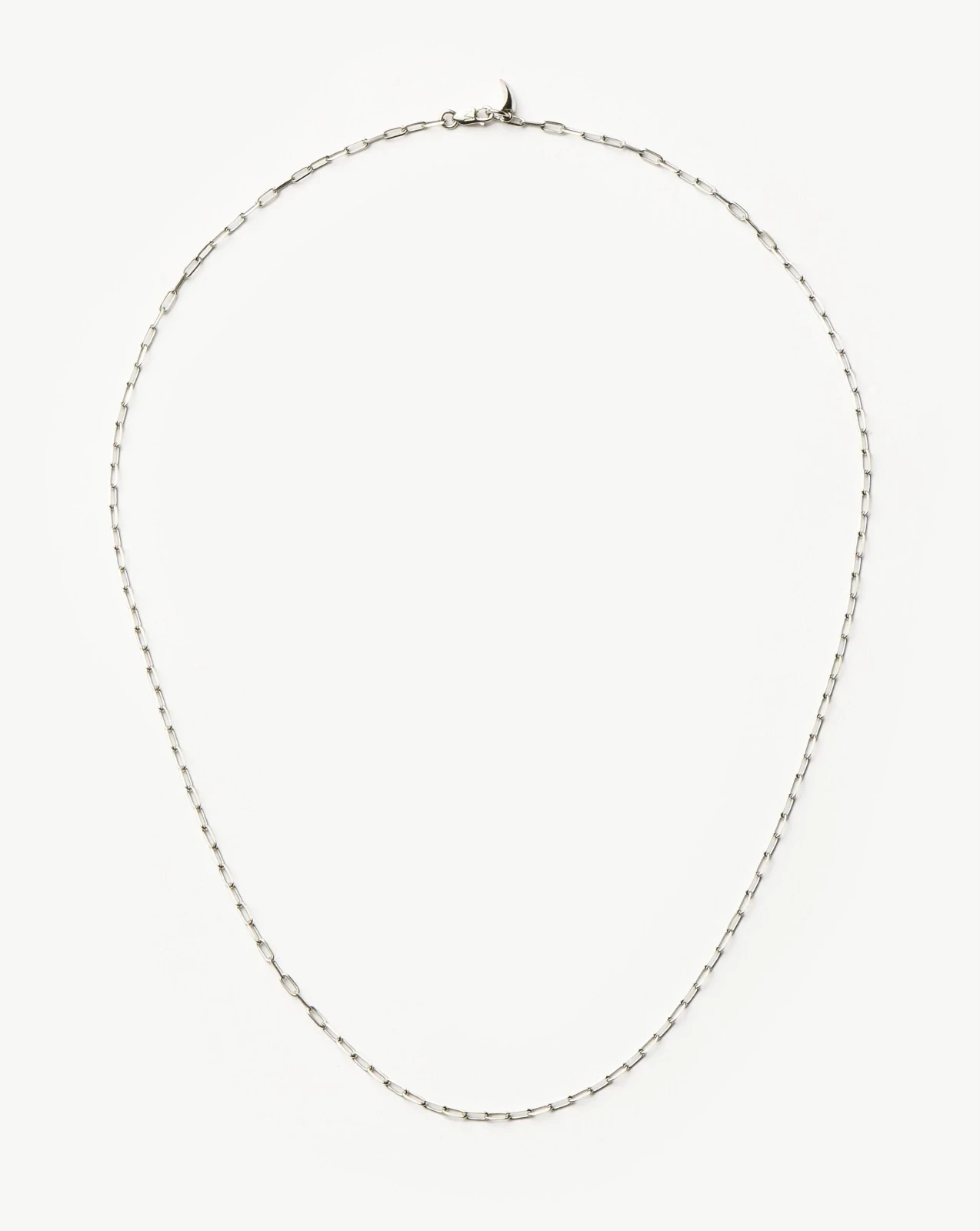 Solid Gold Classic Paperclip Chain Necklace | 14ct Solid White Gold