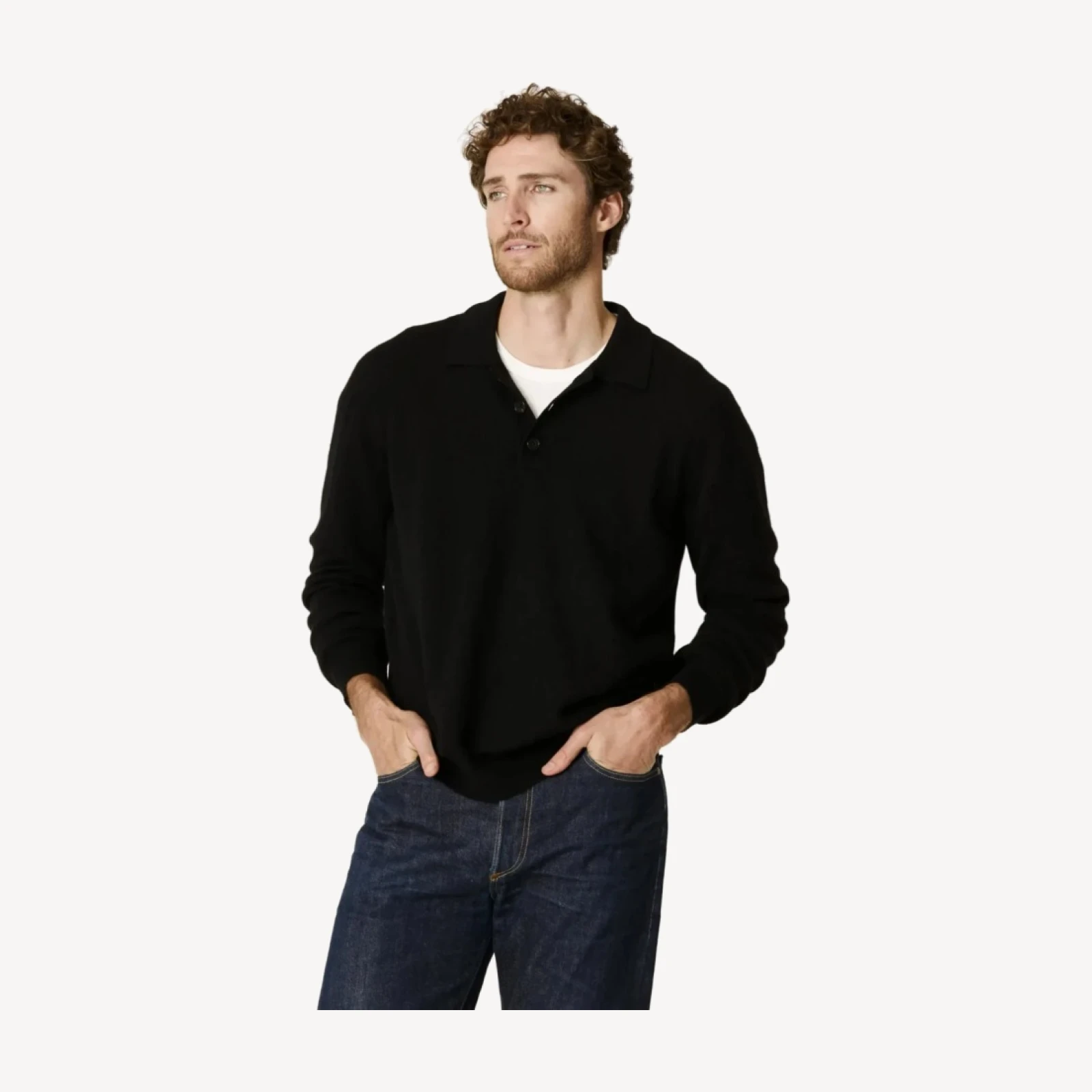 ALESSANDRO CASHMERE POLO - BLACK