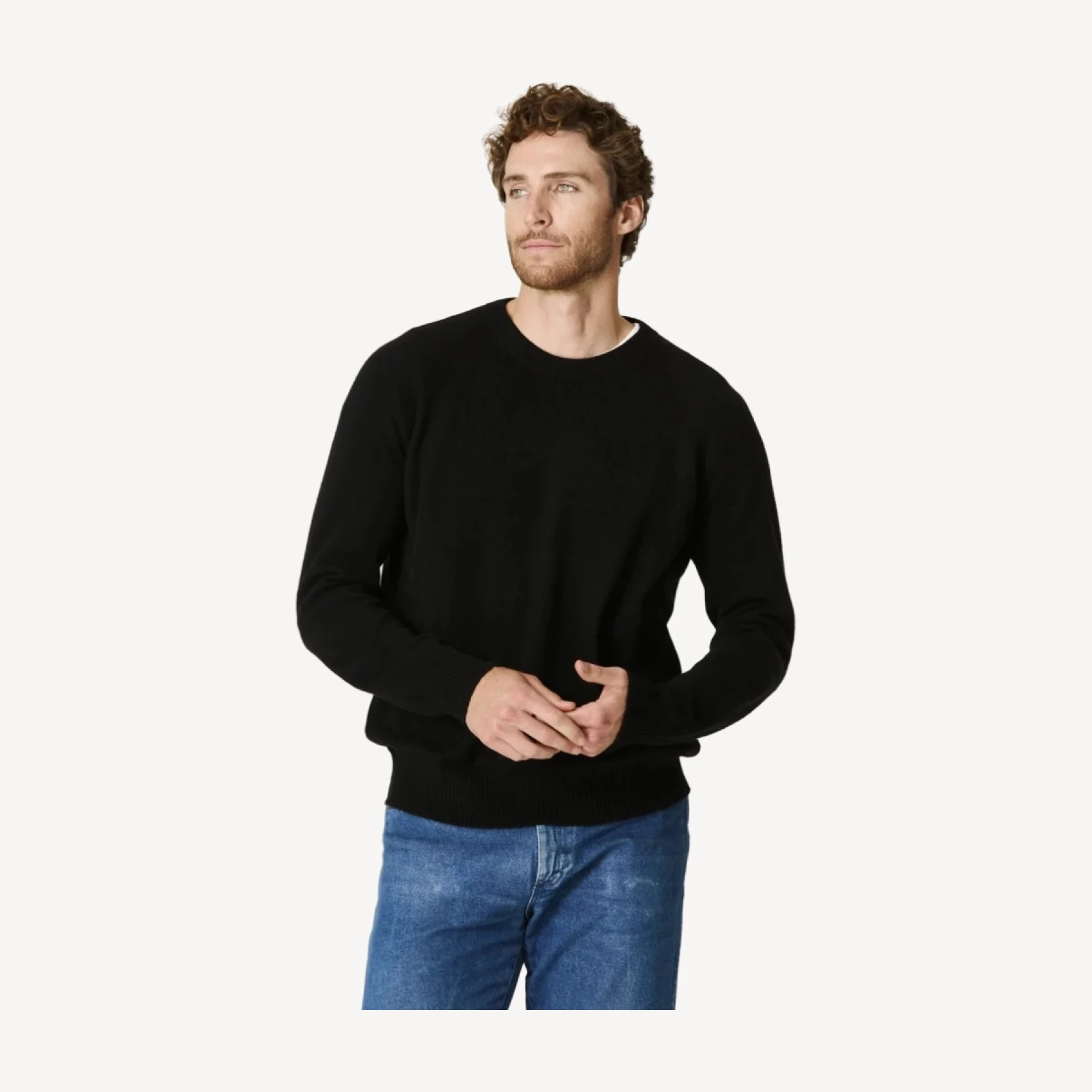 LORENZO CASHMERE CREWNECK - BLACK