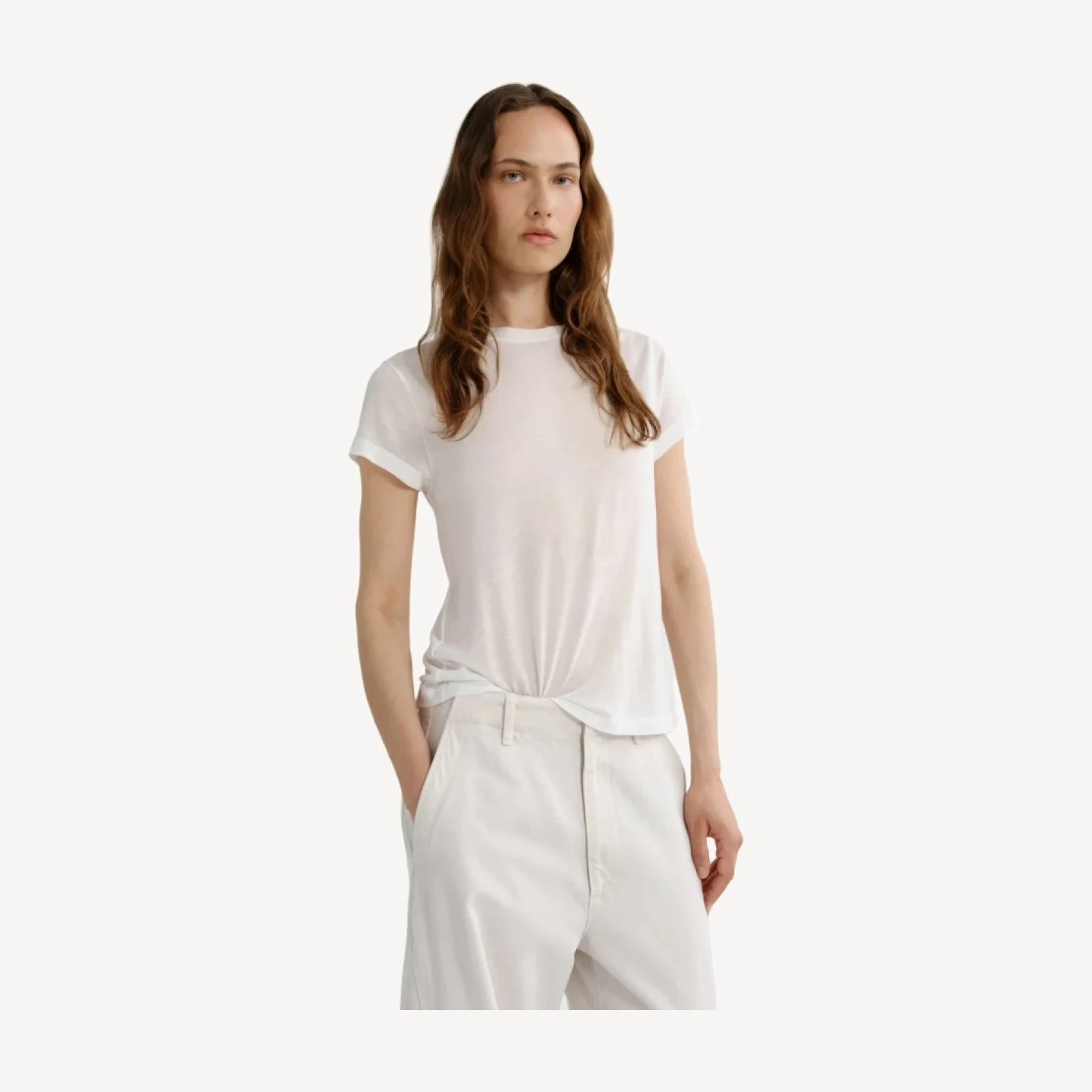 Long Line Adine Tee (Tencel Jersey) in Gesso