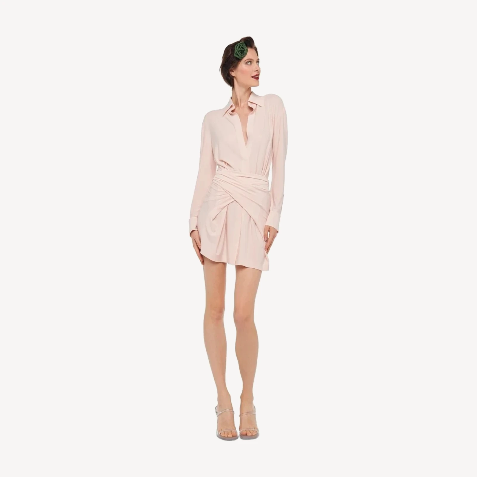 FOUR SLEEVE NK SHIRT MINI DRESS