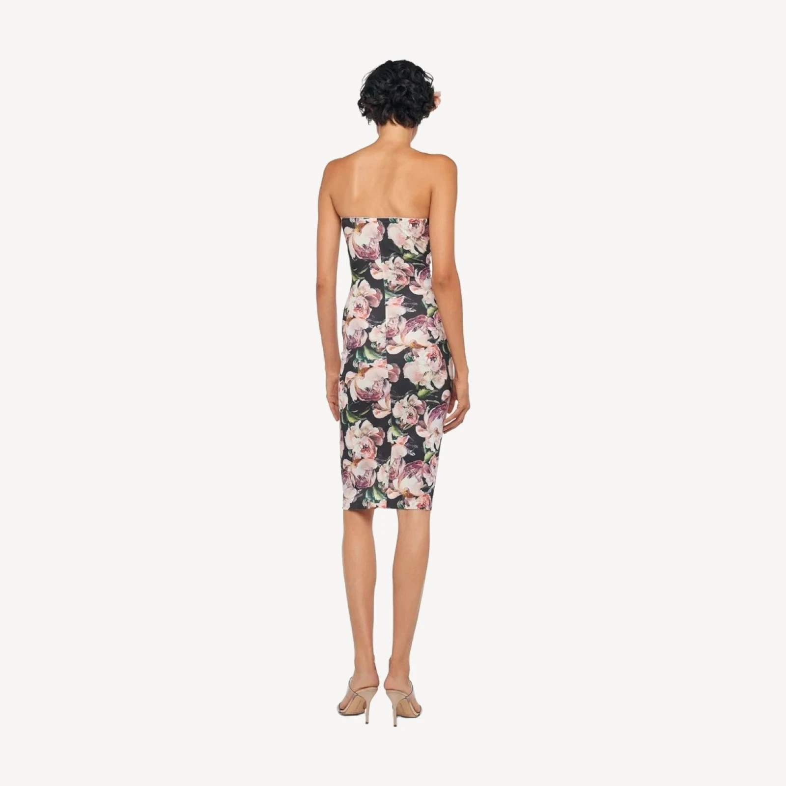 STRAPLESS SHIRRED FRONT DRESS