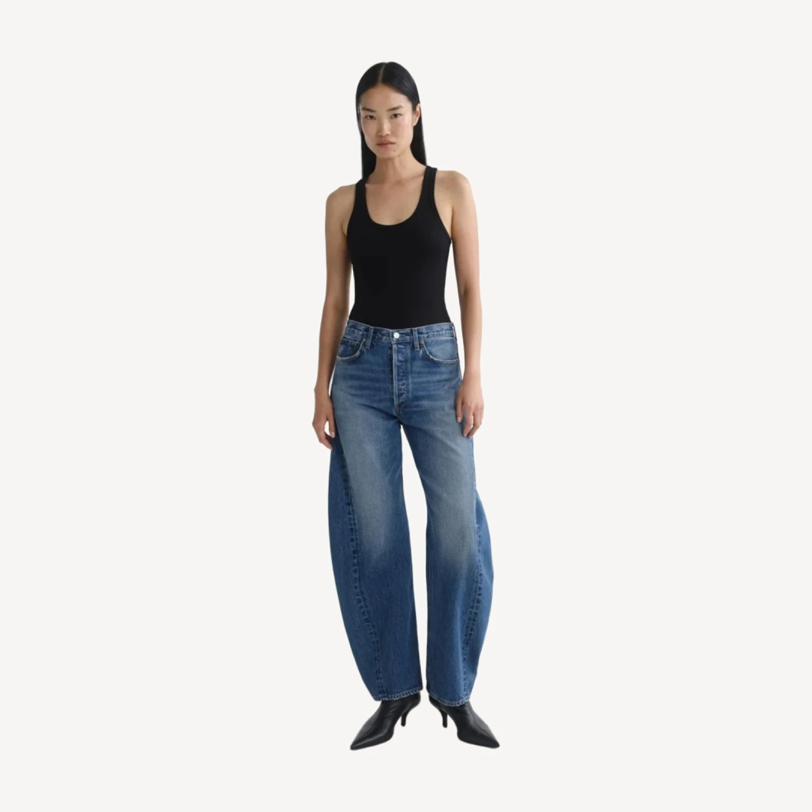 Luna High Rise Pieced Taper Petite 29" in Logical