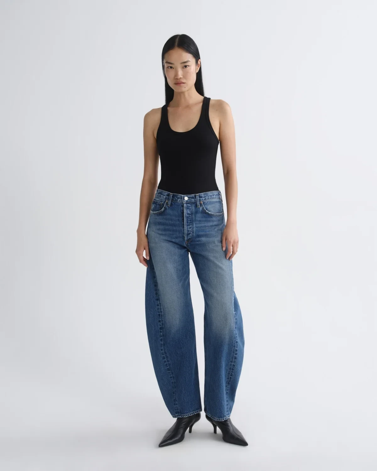 Luna High Rise Pieced Taper Petite 29" in Logical