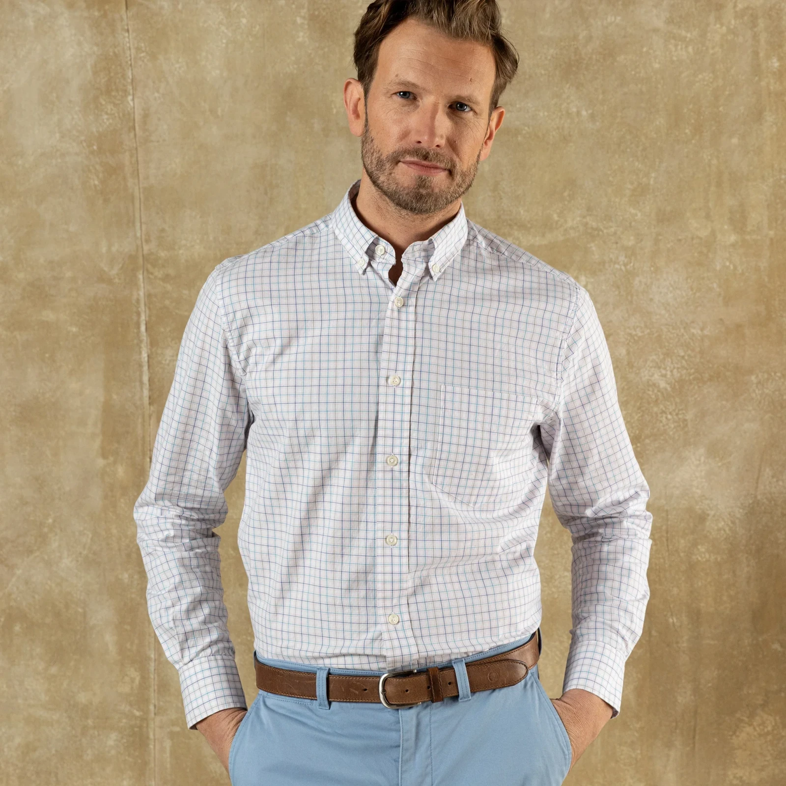 Cotton Twill Sport Shirt - Ashland Plaid