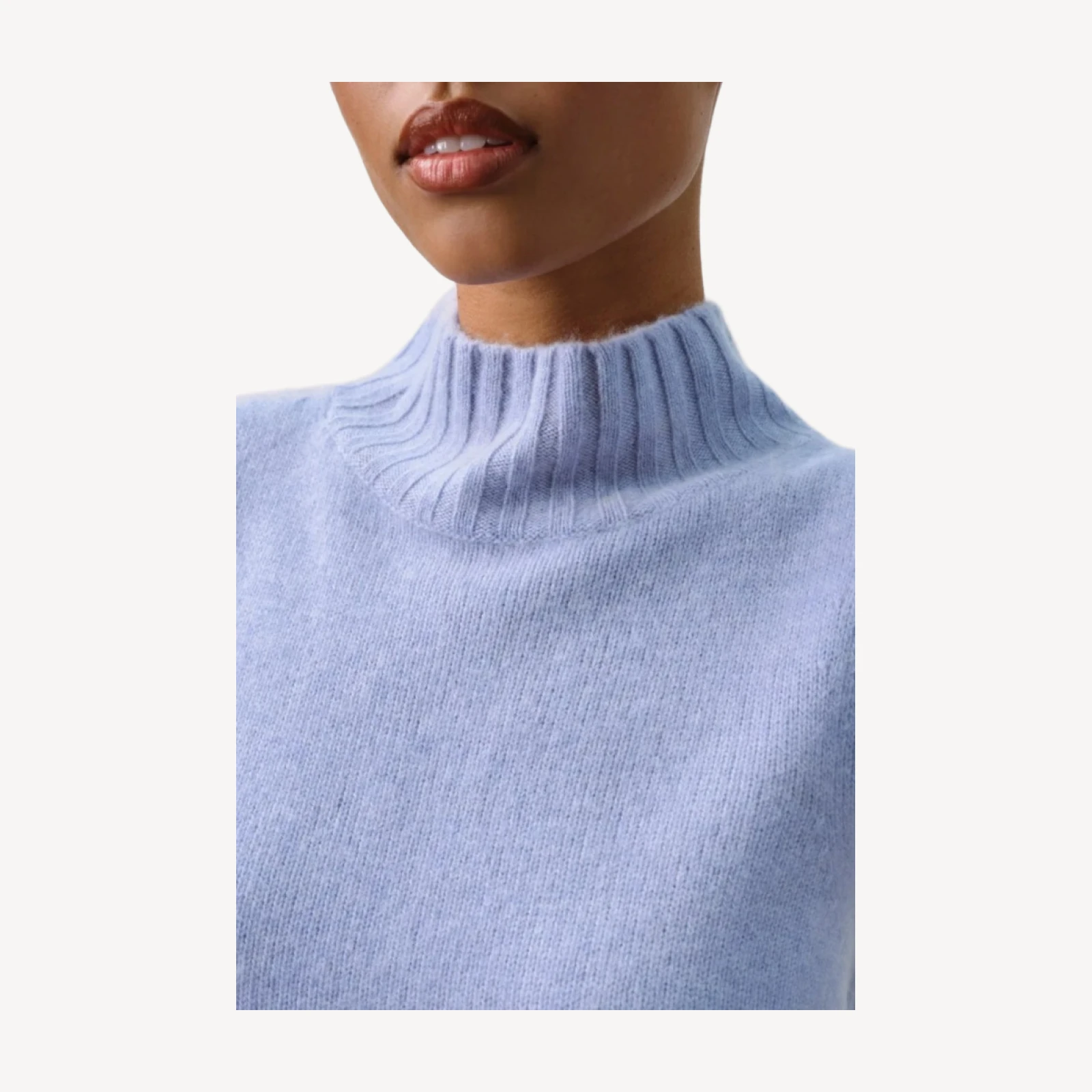 LOUISA SLEEVELESS MOCK NECK - HEATHER BLUE