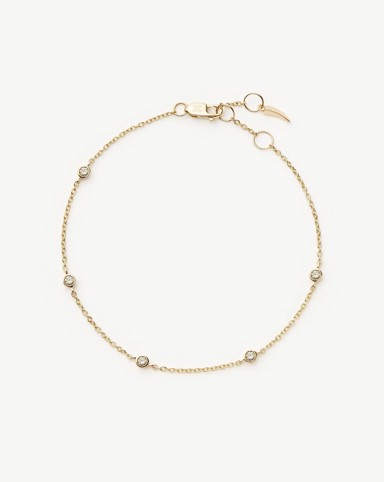 Solid Gold Floating Diamond Bracelet | 14ct Solid Gold