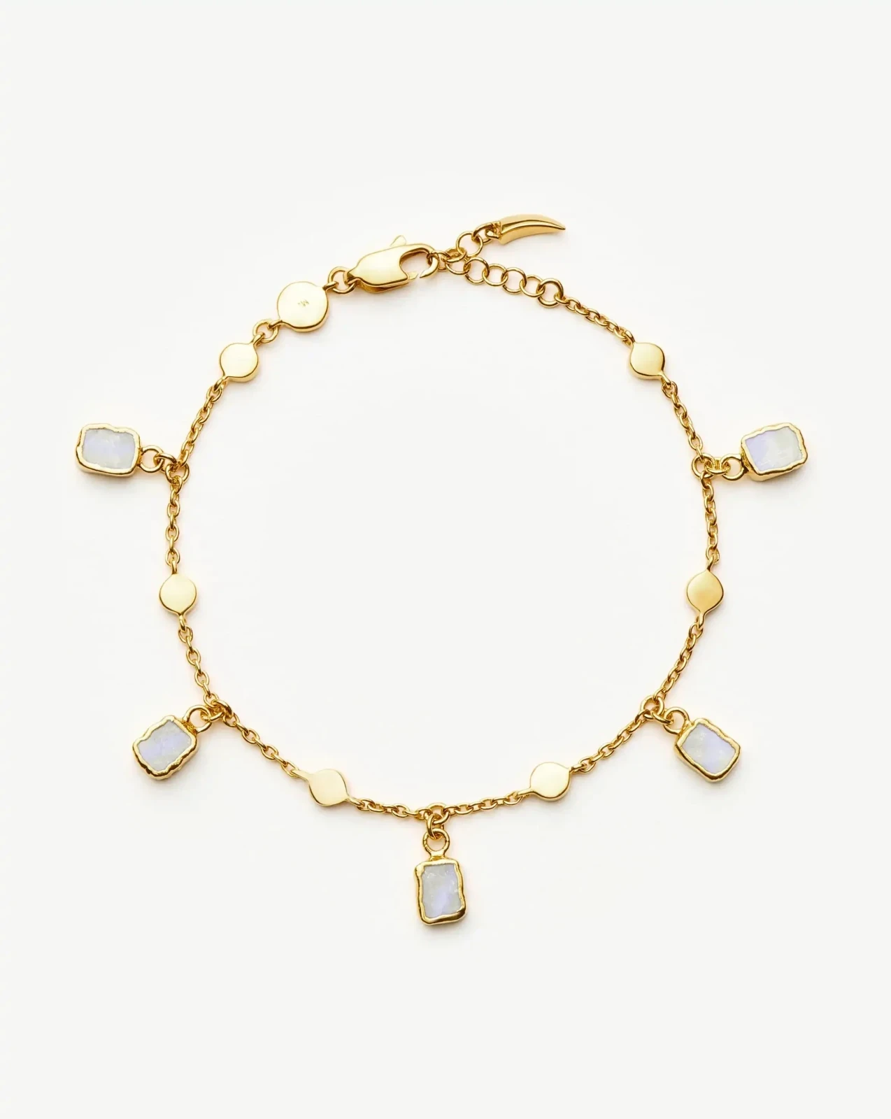 Lena Charm Bracelet | 18ct Gold Plated/Rainbow Moonstone