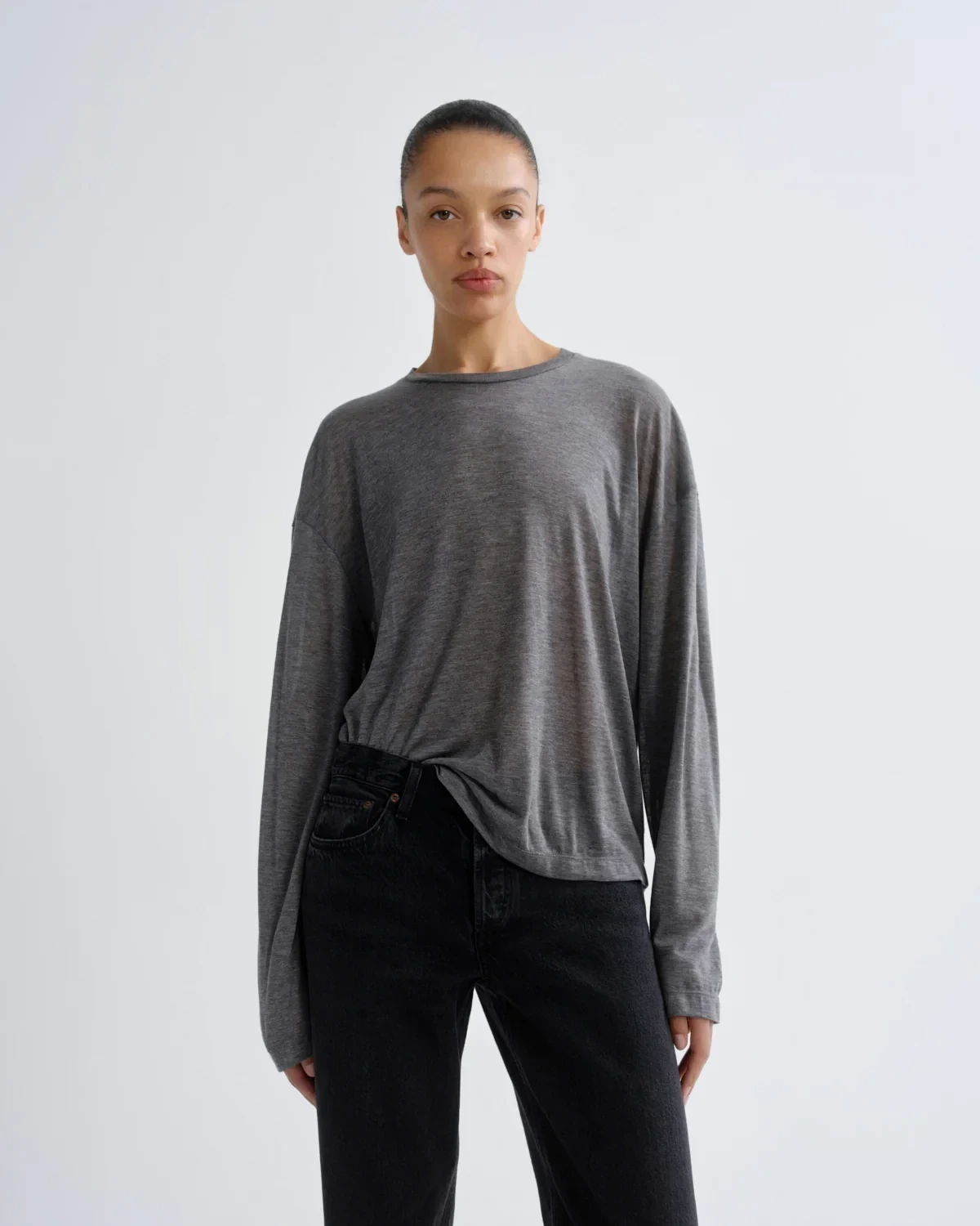 Sasha Tee (Tencel Jersey) in Grey Heather