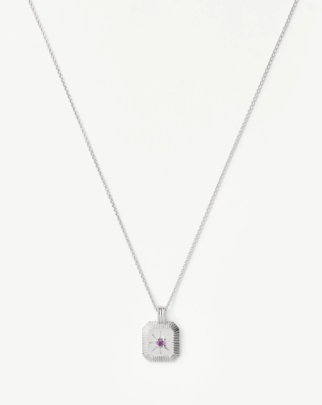 February Birthstone Pendant Necklace | Amethyst/Sterling Silver