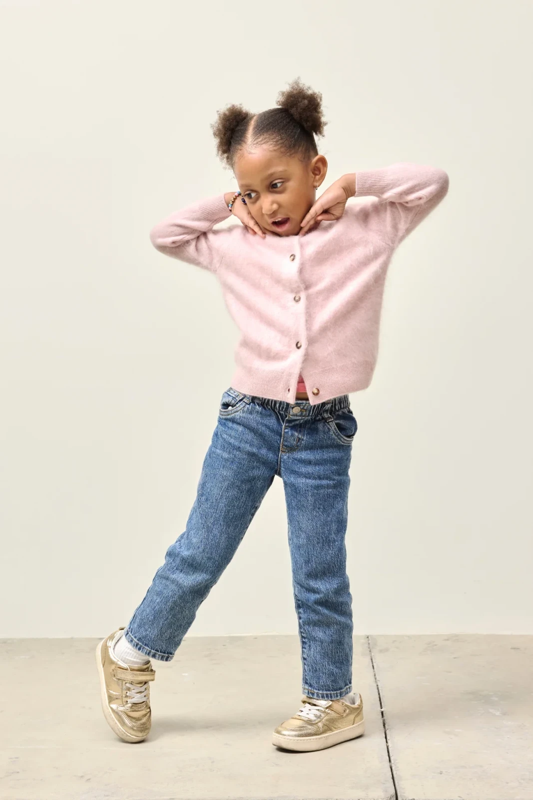 LOLA KIDS CASHMERE CARDIGAN - PEONY
