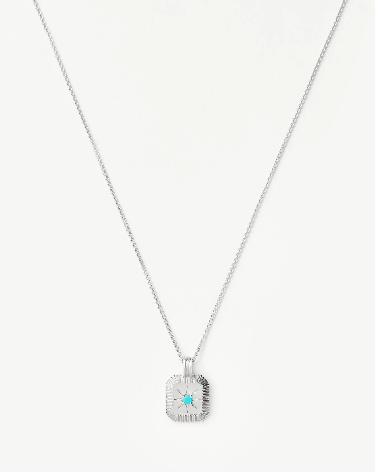 December Birthstone Pendant Necklace | Dyed Turquoise Magnesite/Sterling Silver