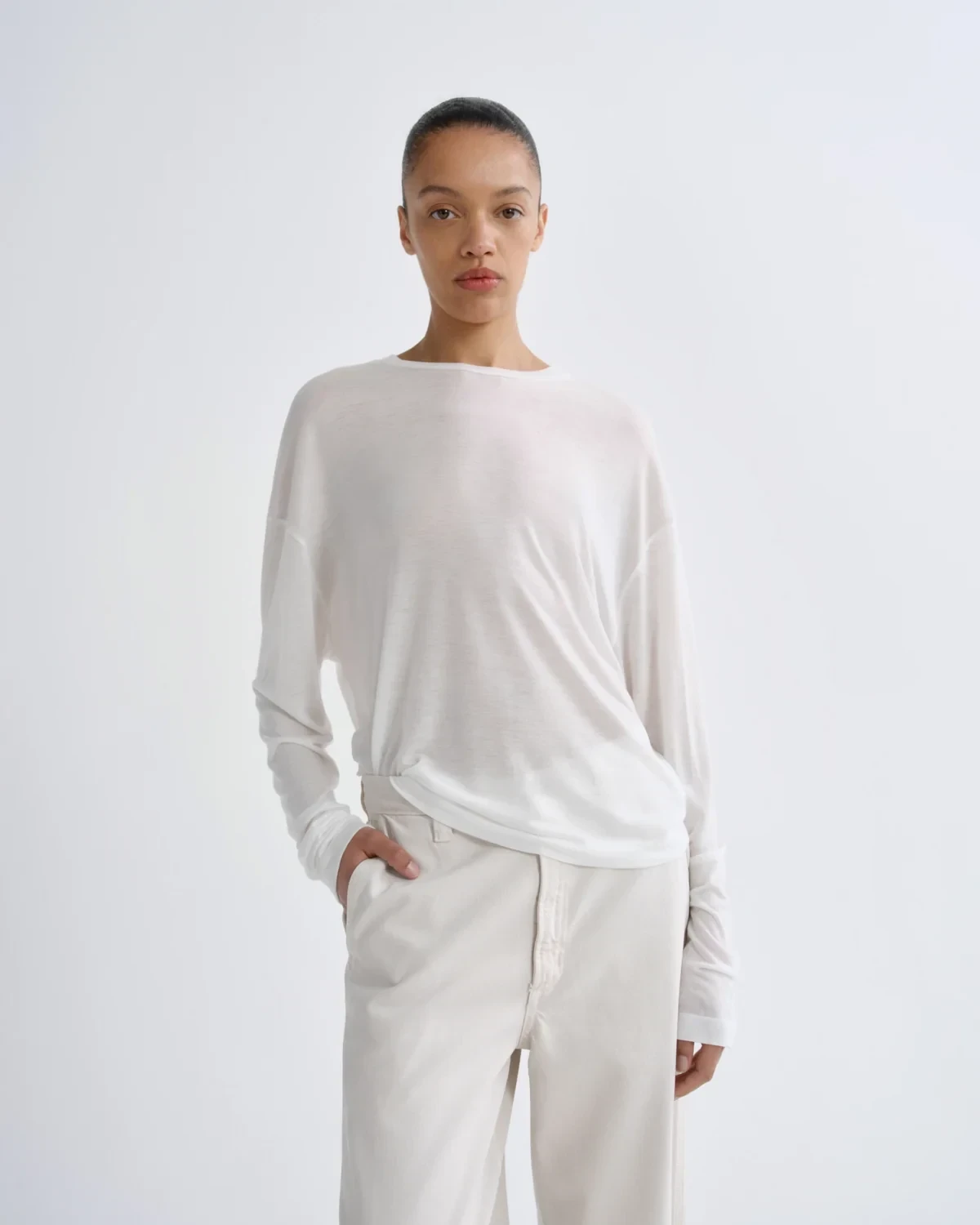 Sasha Tee (Tencel Jersey) in Gesso