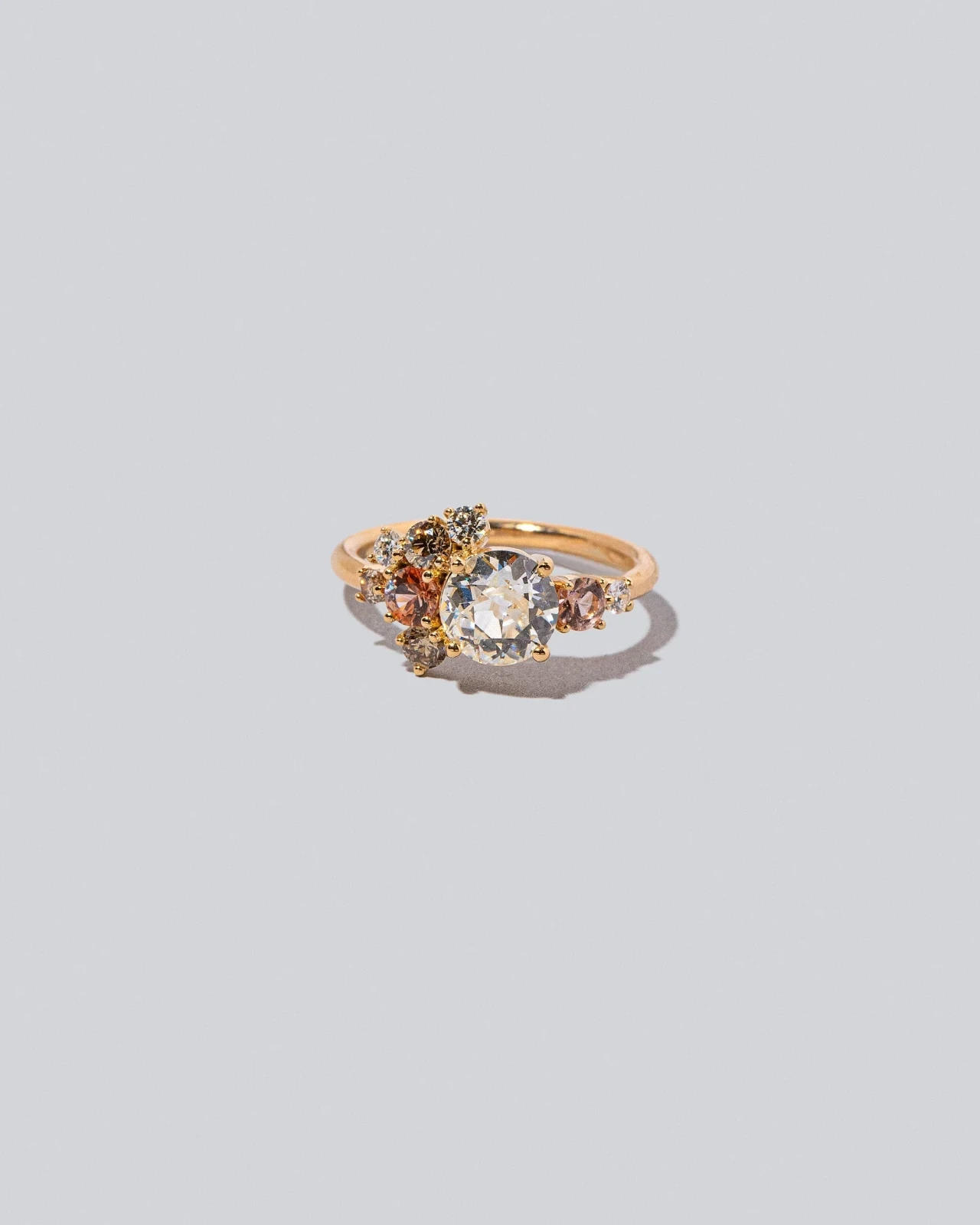Vega Ring - Diamond & Peach Sapphire