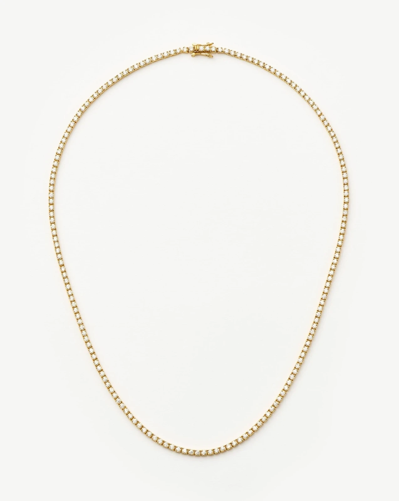 Classic Tennis Necklace | 18ct Gold Vermeil Cubic Zirconia