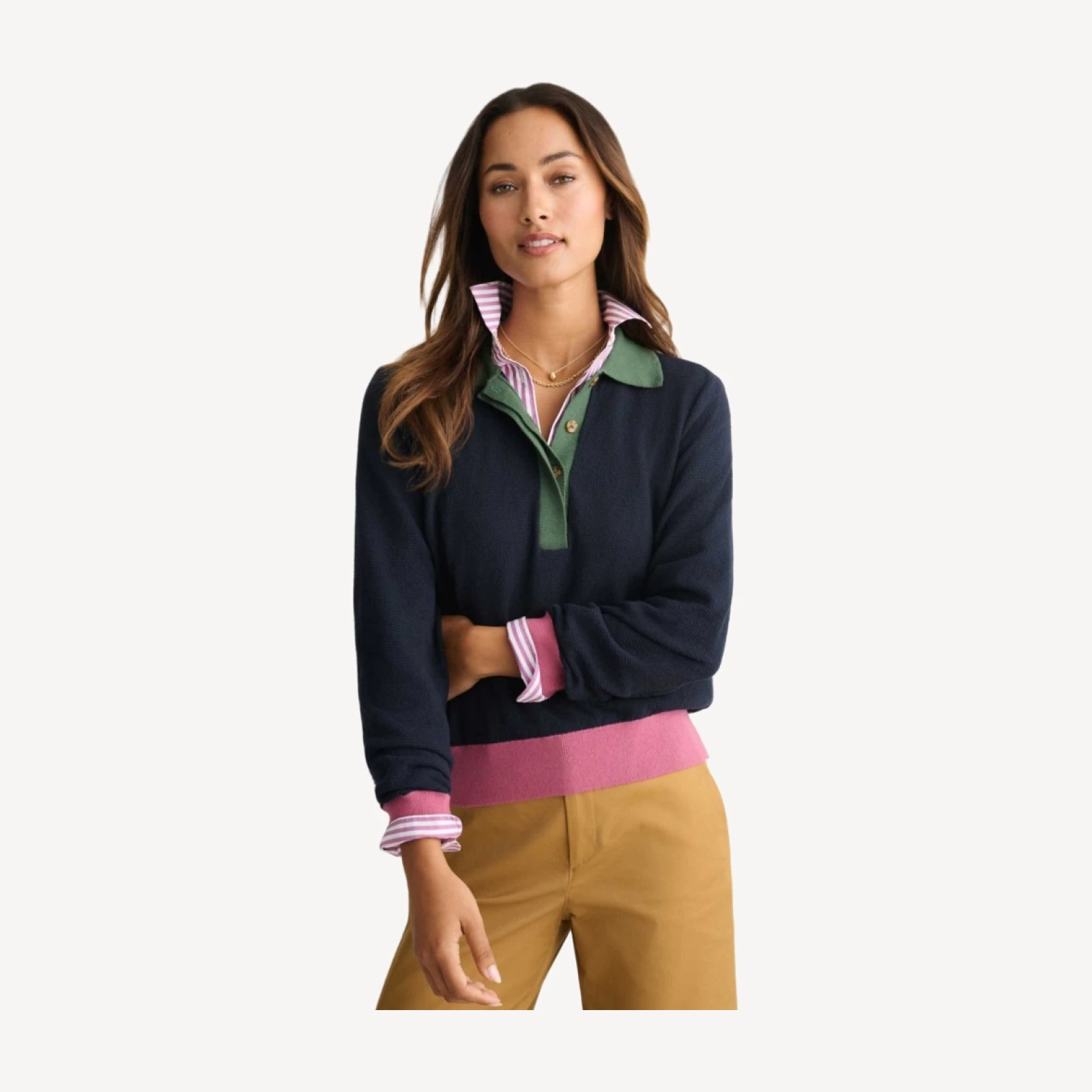 Cotton-Cashmere Edyta Sweater Polo