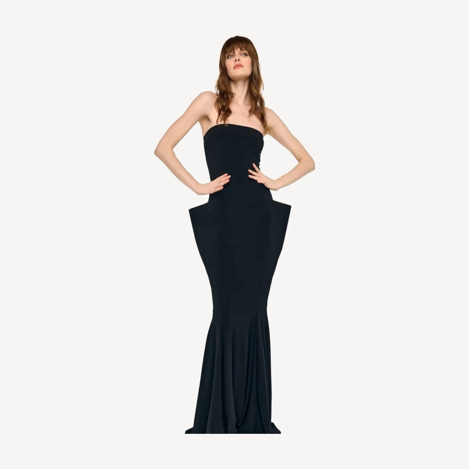 STRAPLESS WING FISHTAIL GOWN