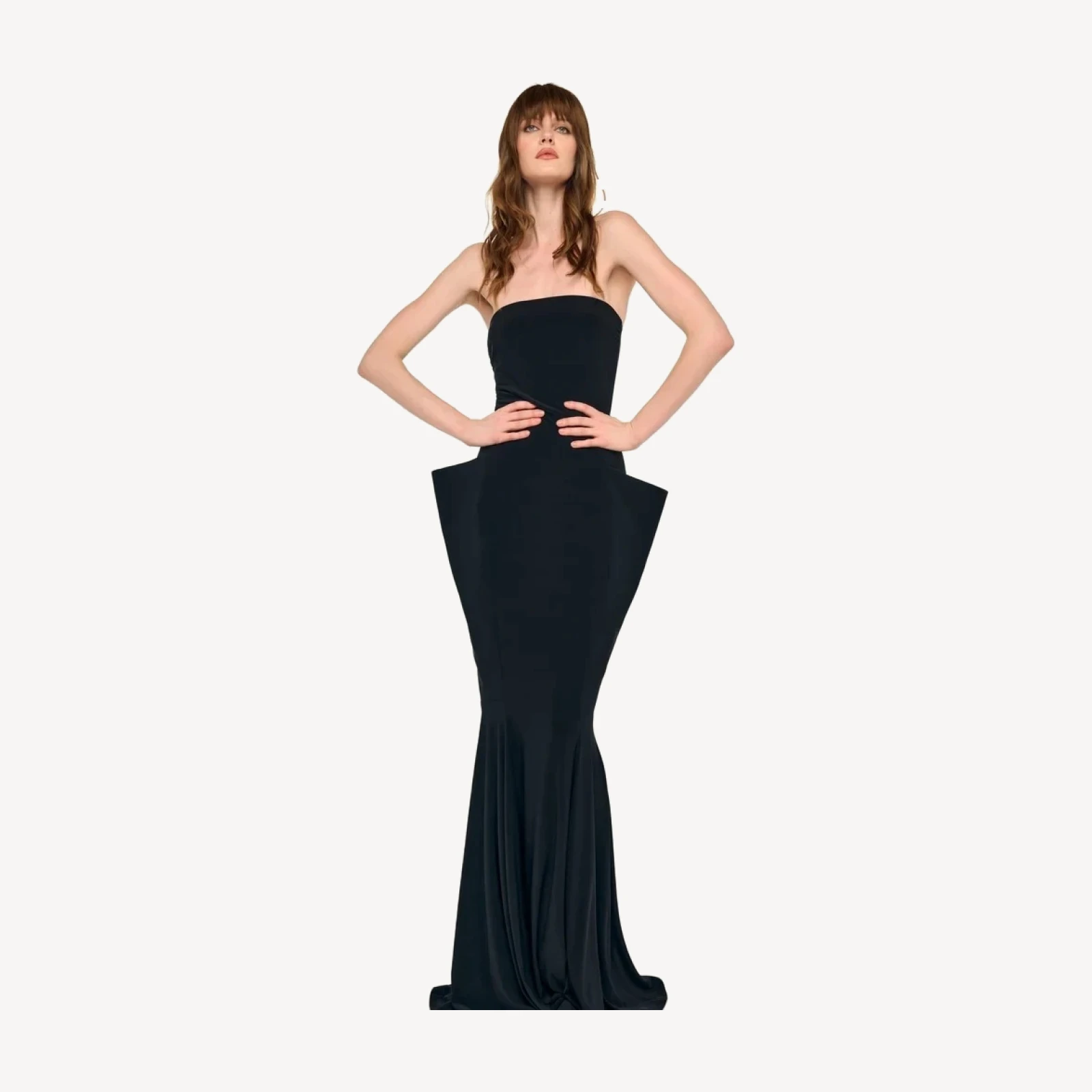 STRAPLESS WING FISHTAIL GOWN