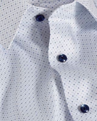 David Donahue Trim Fit Herringbone Dot Print Dress Shirt