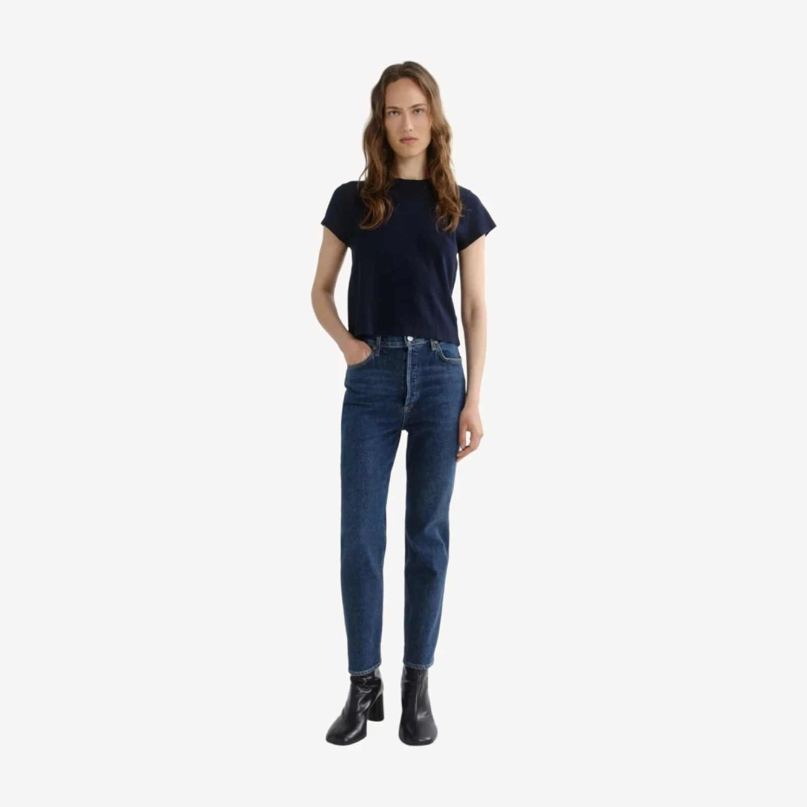 90's Pinch Waist Crop (Comfort Stretch) in Flow