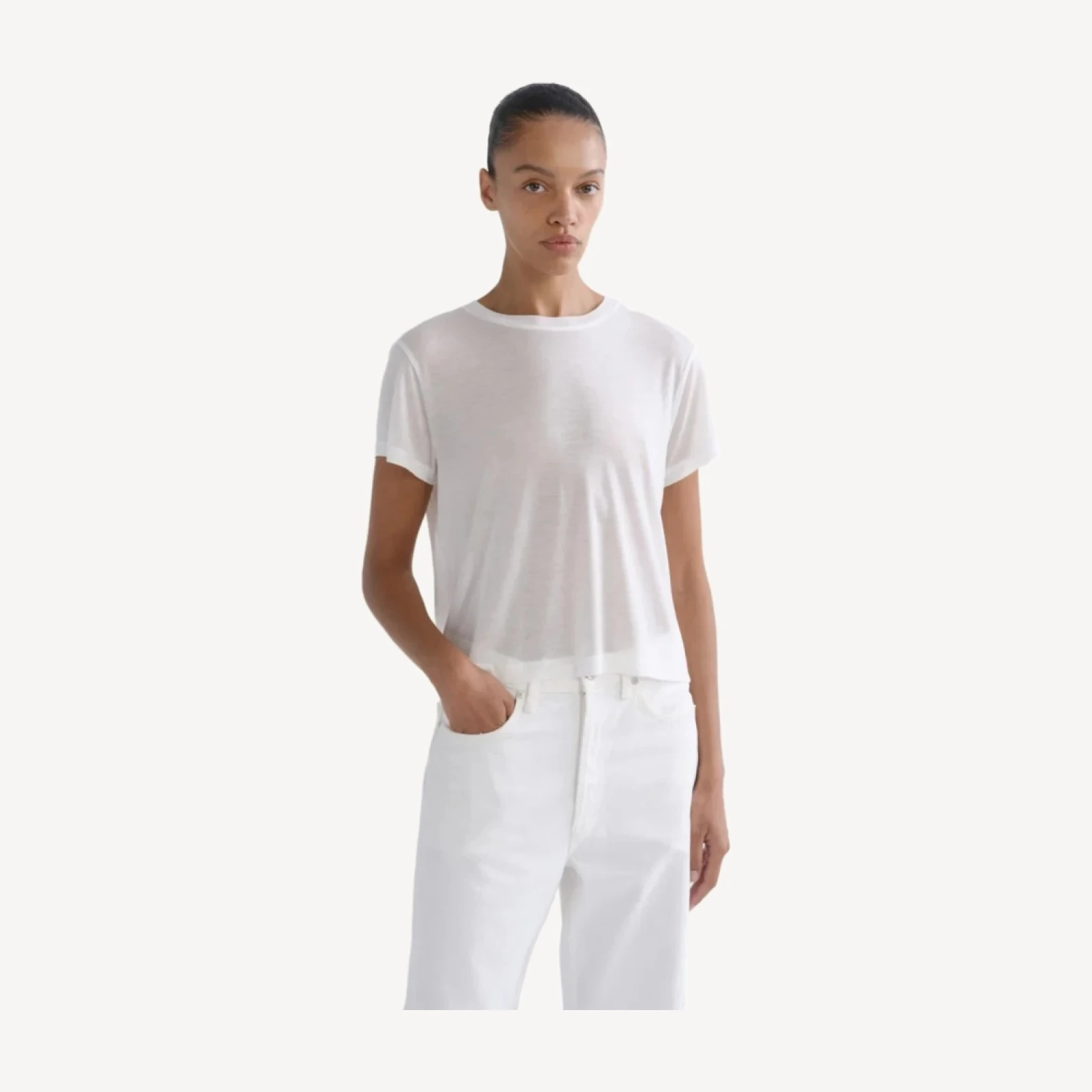 Adine Shrunken Tee (Tencel Jersey) in Gesso