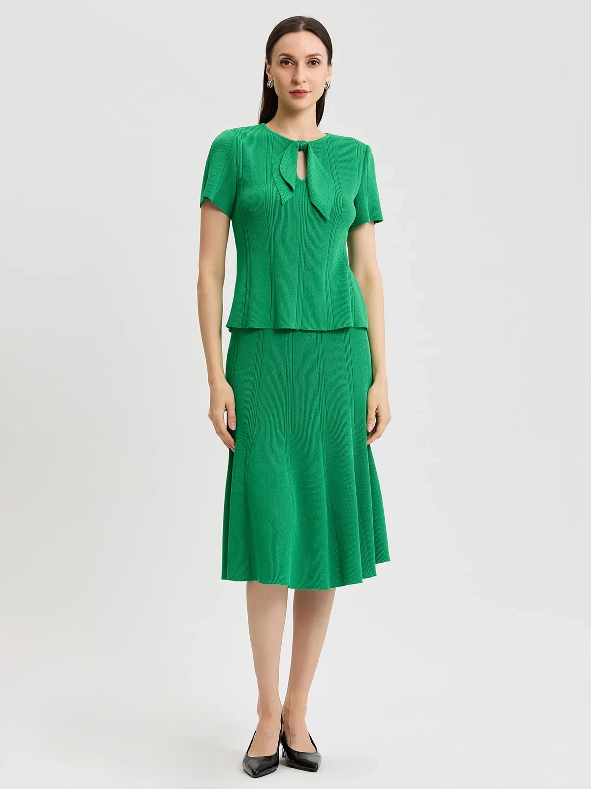 Flared Tonal Soft Knit Skirt, photo 5