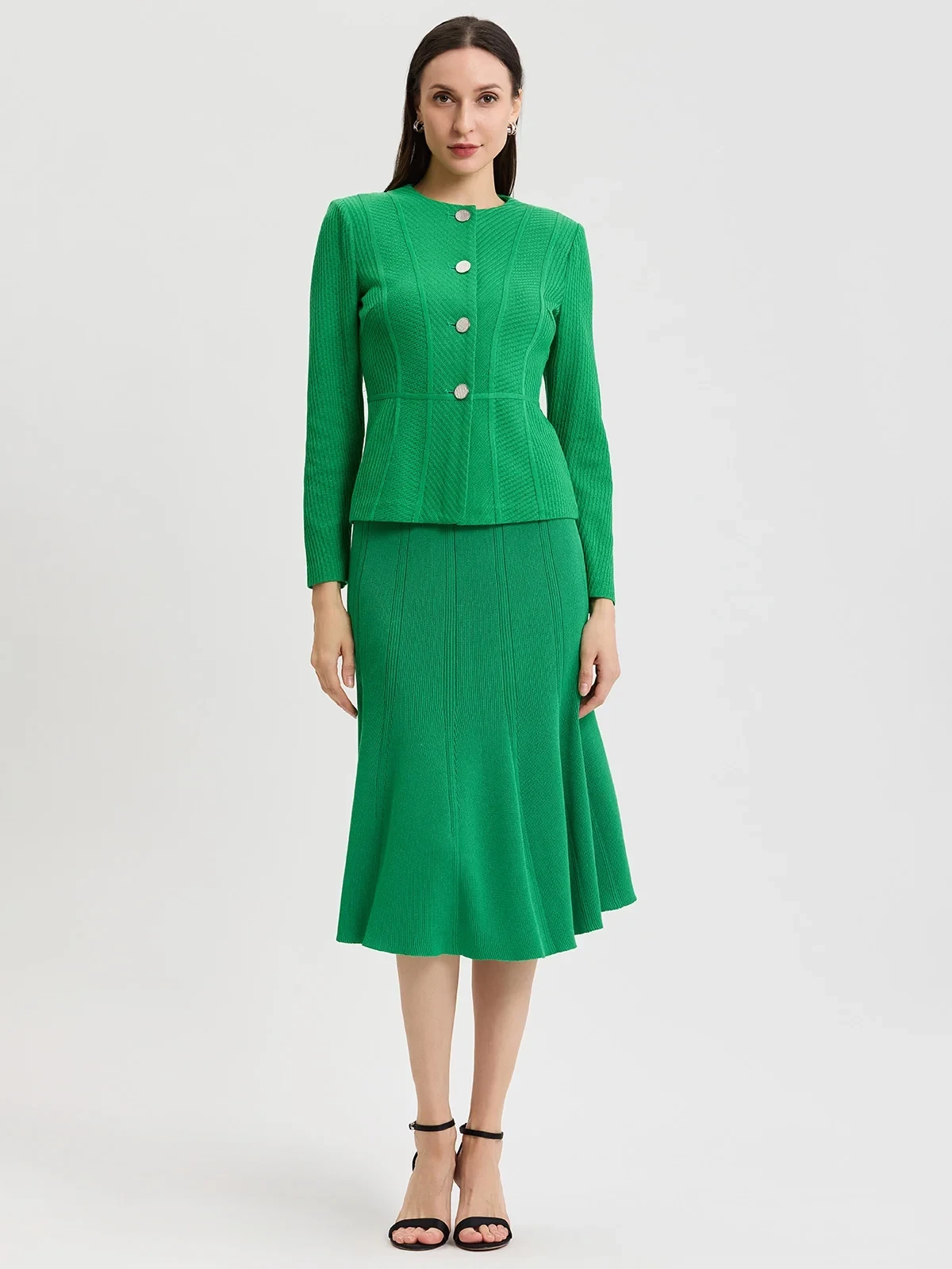 Flared Tonal Soft Knit Skirt, photo 6