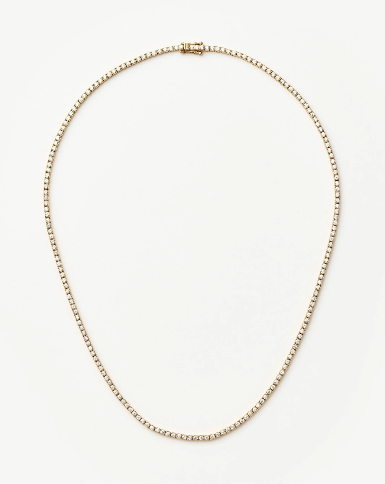 Solid Gold Diamond Tennis Necklace | 14ct Solid Gold Diamond