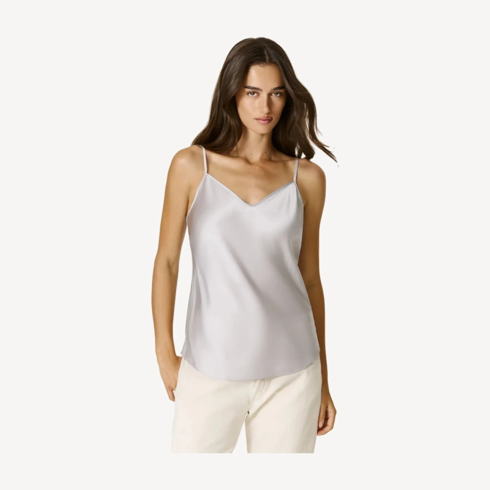 ABBY V-NECK SILK TANK - VIOLETTE