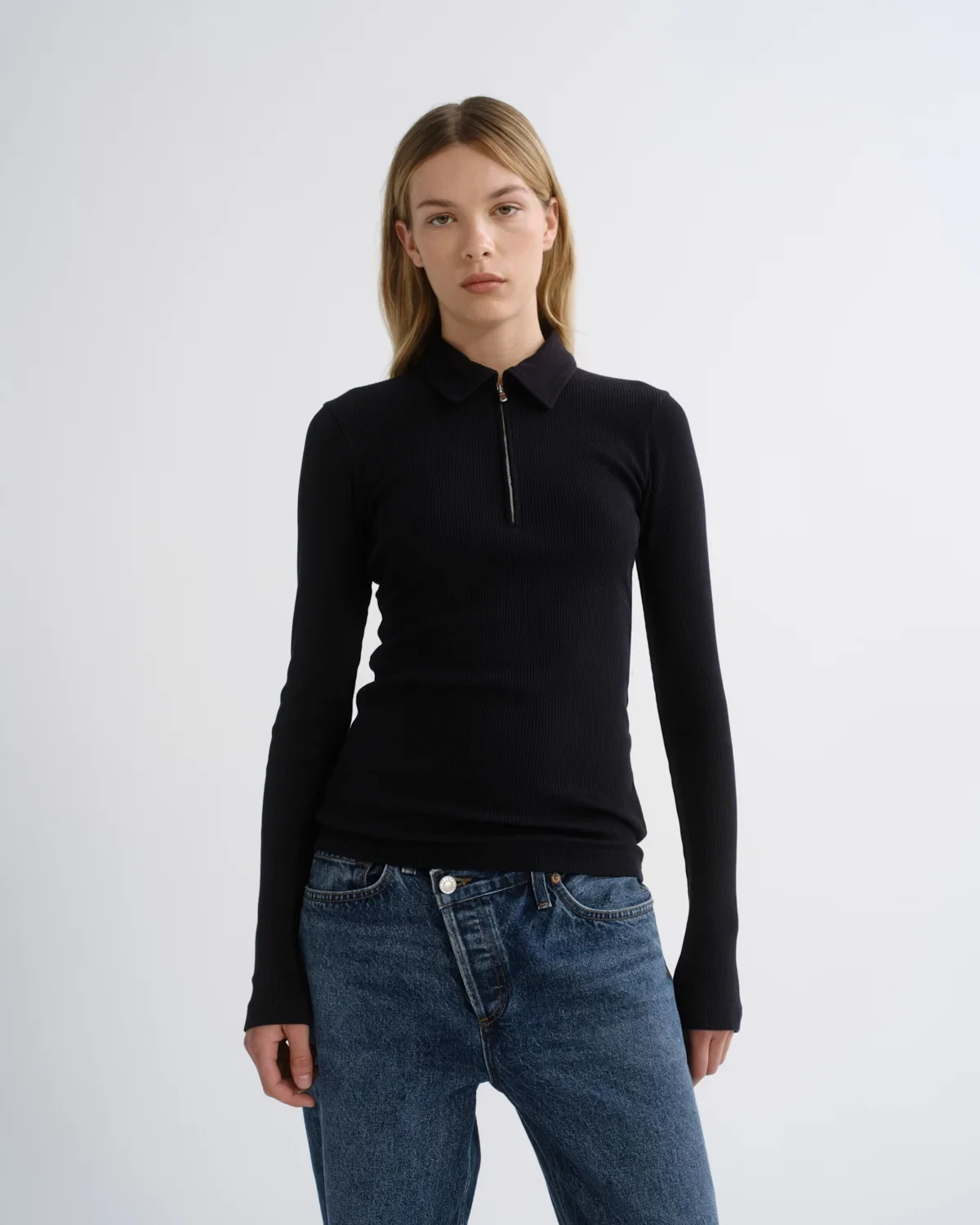 Amica Zip Polo in Obscura