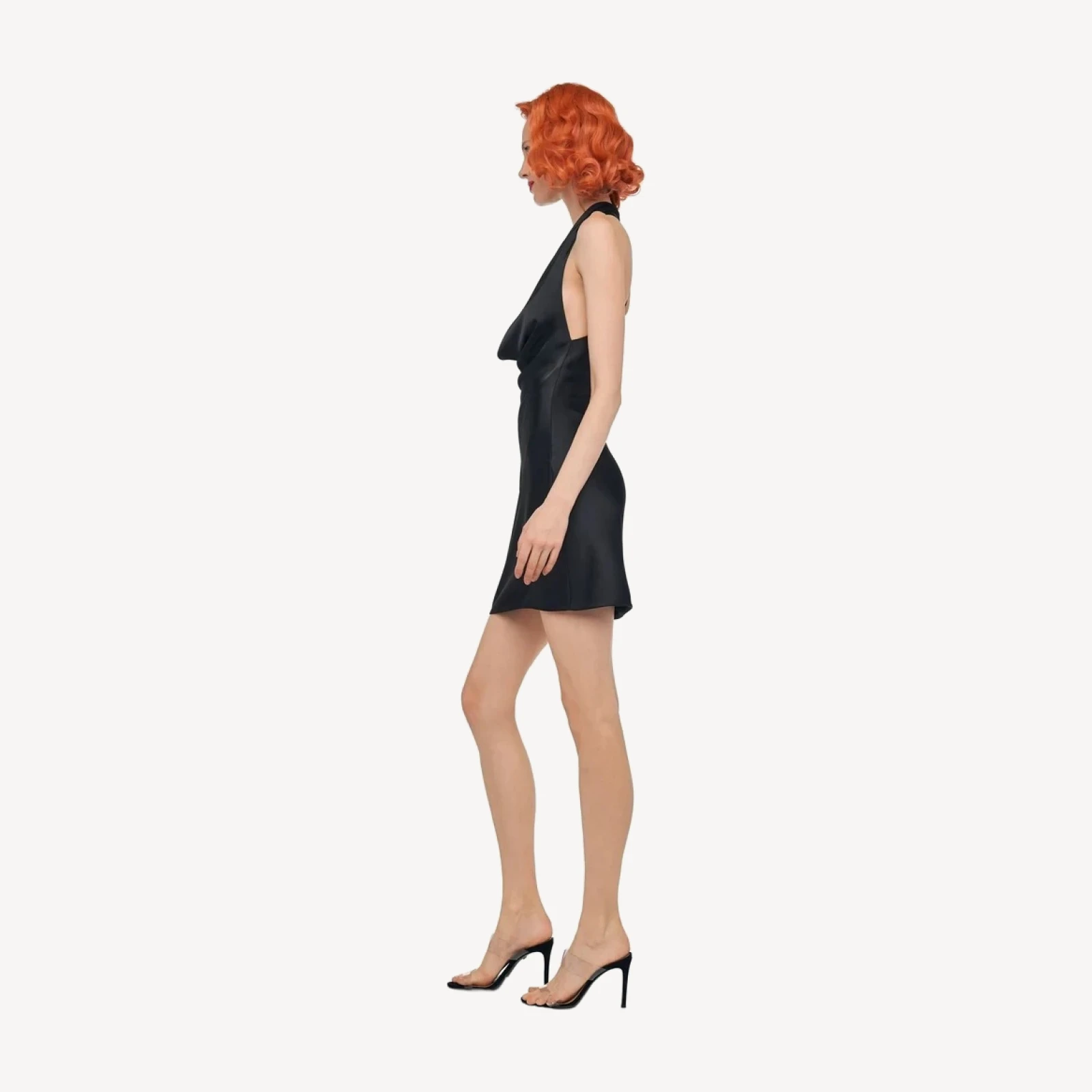 HALTER DRAPE MINI DRESS