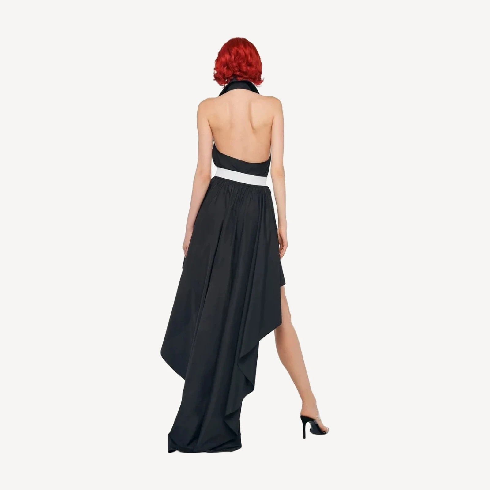 HI LOW NK HALTER FLARED DRESS