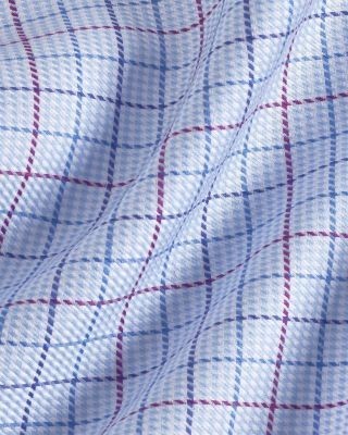 David Donahue Slim Fit Printed Twill Dress Shirt