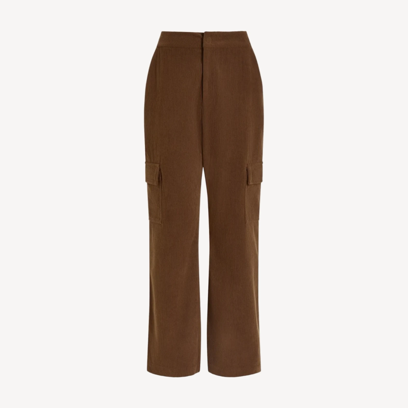 Plush Cord Straight Cargo Trouser Long